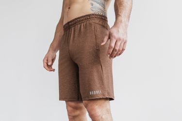 Nobull Lightweight Knit 9" Men's Shorts Brown | Australia (HP1783)